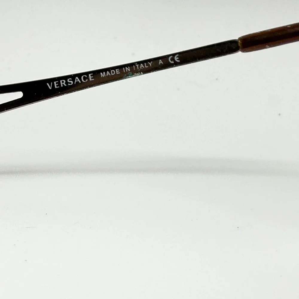 Versace Mod 1117-B Bronze Medusa Crystal Rectangular Eyeglass Frames Italy 51-17